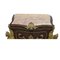 Cassettiera antica in legno con bronzi appassiti e ripiano in marmo, Immagine 6