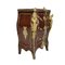 Cassettiera antica in legno con bronzi appassiti e ripiano in marmo, Immagine 2