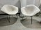 421 Diamond Stühle in Schwarz & Weiß mit Bezug in gebrochenem Weiß von Harry Bertoia für Knoll, 1960er, 2er Set 6
