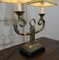 Art Deco Hollywood Regency Twin Toleware Table Lamp, 1960s 2