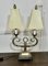 Art Deco Hollywood Regency Doppel Toleware Tischlampe, 1960er 1