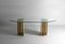 Architectural Travertine Dining Table with Glass Top, Italy, 1970s 3