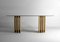 Architectural Travertine Dining Table with Glass Top, Italy, 1970s 1