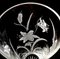 Italienische Vase aus geschliffenem und geschliffenem Kristallglas mit Blumendekor, 1983 15