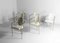 Postmoderne Esszimmerstühle aus Stahl & Weißem Leder von Belgo Chrom / Dewulf Selection, Belgien, 1980er, 6 . Set 4