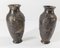 Mid-Century Japanese Mixed Metal Pewter Vases, Set of 2 2