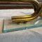 Mid-Century Modern Brass and Verde Nilo Glass Candleholder, 1950s, Image 10