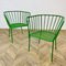 Grüne Italienische Vintage Metall Stühle, 1970er, 2er Set 1