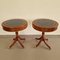 Two Drum Tables with Drawers and Leather Top, Set of 2 2