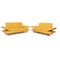 Leather Sofa Set in Yellow from Koinor Rossini, Set of 2 1