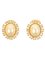 Oval Rhinestone Pearl Earrings from Christian Dior, Set of 2 1
