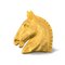 Goldfarbene Vintage Pferdebrosche von Hermes 1