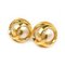 Coco Mark in Metal & Faux Pearl Gold and Off-White Earrings from Chanel, Set of 2 1