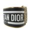 Bracelet Jonc en Cuir et Métal Noir Doré par Christian Dior 4