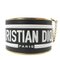 Bracelet Jonc en Cuir et Métal Noir Doré par Christian Dior 3