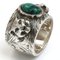 Silver 925 Garden Cat Head Ring in Malachite from Gucci 2