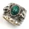 Silver 925 Garden Cat Head Ring in Malachite from Gucci, Image 1