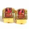 Cloisonne Metal & Enamel Gold, Red & Black Earrings from Hermes, Set of 2 3