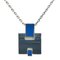 Collar de metal Irene H Motif plateado y azul marino de Hermes, Imagen 1