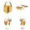 Fornasetti XLV Lock & Key Metal Gold Earrings by Louis Vuitton, Set of 2 4