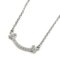 Tiffany&co. K18wg White Gold T Smile Necklace 62617799 Diamond 2.3g 40-45.5cm Womens 1