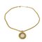 Halskette mit rundem Anhänger aus vergoldetem Gold von Yves Saint Laurent 1
