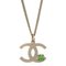 CC Chain Pendant Halskette mit Strass in Gold von Chanel 1