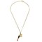 Lipstick Chain Pendant Necklace with Rhinestone in Gold from Chanel 2