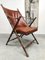 Chaise Pliante Vintage en Faux Bambou et Cuir, 1950s 1