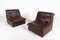 Vintage Italian Brown Leather Lounge Chairs, 1980s, Set of 2 1