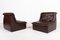 Vintage Italian Brown Leather Lounge Chairs, 1980s, Set of 2 4