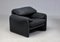 Maralunga 675 Sofa, Armchair and Ottoman by Vico Magistretti for Cassina, 1990s, Set of 3 7