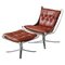 Scandinavian Modern Falcon Lounge Chair & Ottoman attributed to Sigurd Ressell for Vatne Møbler, 1970s, Set of 2 1