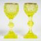 Bottle and Glasses in Yellow Cut Bohemian Crystal, Set of 3 6