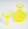 Bottle and Glasses in Yellow Cut Bohemian Crystal, Set of 3 3