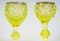 Flasche und Gläser aus böhmischem Kristallglas in Gelbschliff, 3 . Set 7