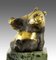 Skulptur aus vergoldeter Bronze mit Patina, die einen Panda darstellt, 20. Jh. 2