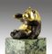Skulptur aus vergoldeter Bronze mit Patina, die einen Panda darstellt, 20. Jh. 4