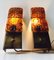 Danish Brass & Amber Glass Sconces from HAGS, 1950s, Set of 2, Image 2