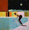Dan Parry-Jones, Skater with Night Sky, Acrylic and Mixed Media on Board, 2024, Framed 1