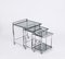 Mid-Century Italian Chrome and Smoked Glass Nesting Tables, 1970s, Set of 3 4