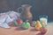 Colin Parker, Bodegón de fruta y jarra, óleo sobre lienzo, enmarcado, Imagen 4