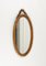 Oval Wall Mirror in Rattan and Bamboo with Chain by Franco Albini, 1960s 6