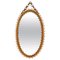 Oval Wall Mirror in Rattan and Bamboo with Chain by Franco Albini, 1960s, Image 1