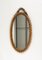 Oval Wall Mirror in Rattan and Bamboo with Chain by Franco Albini, 1960s 11