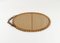 Oval Wall Mirror in Rattan and Bamboo with Chain by Franco Albini, 1960s 12