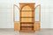 English Oak Arched Glazed Bookcase Cabinets, Set of 2 3