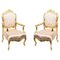 Vintage French Louis XV Revival Gilded Armchairs, 1980s, Set of 2 1