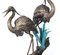 Fuente de estanque escultural Heron vintage de bronce, años 80, Imagen 3
