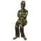 Lebensgroße Vintage Bronze Skulptur des sitzenden Charlie Chaplin, 1980er 1